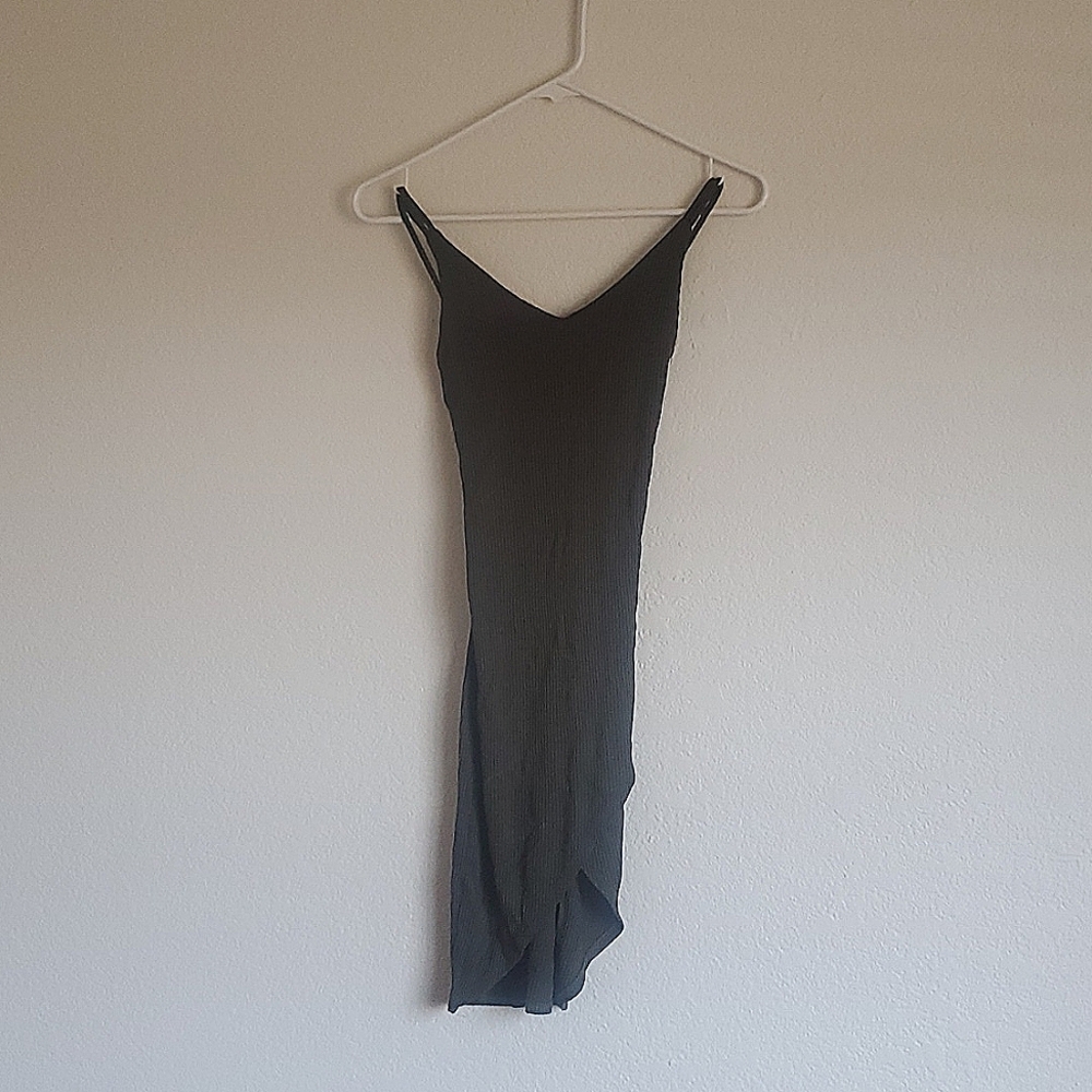 Olive green solid Cami bodycon dress